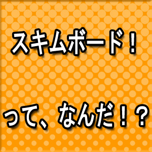 スキムボードってなんだ!?